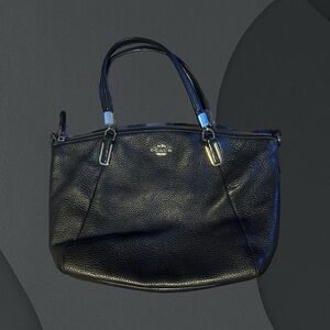 Vintage Black Coach Kelsey Satchel Handbag with Gold Hardware